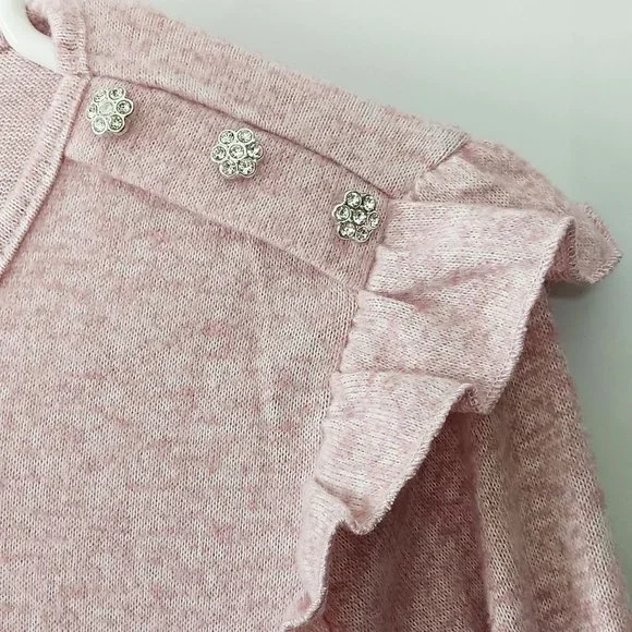 ADRIENNE VITTADINI Pink Ruffled Sweater Size M - Picture 4 of 11